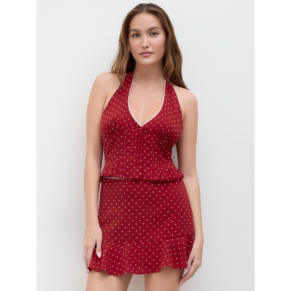 Red Polka Dot Halter Top NWT - Picture 2 of 15